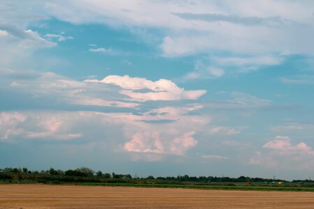 Blue cloud field photo