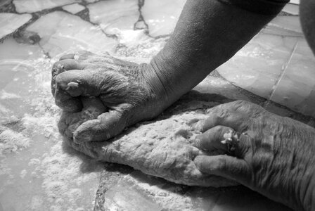 Flour knead bread photo