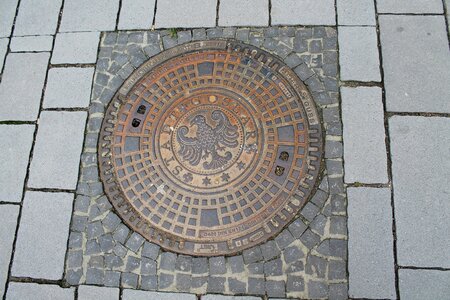 Manhole cover road goslar photo