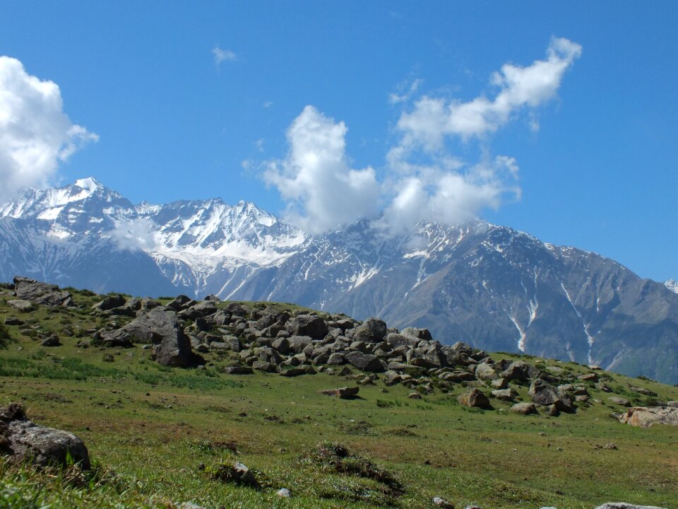Hiking snow hills