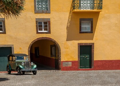 Funchal architecture old car photo