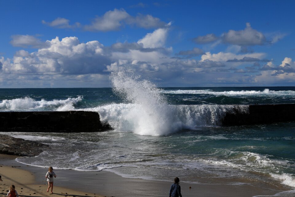 Waves coastline seaside