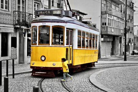 Child tram selective colour