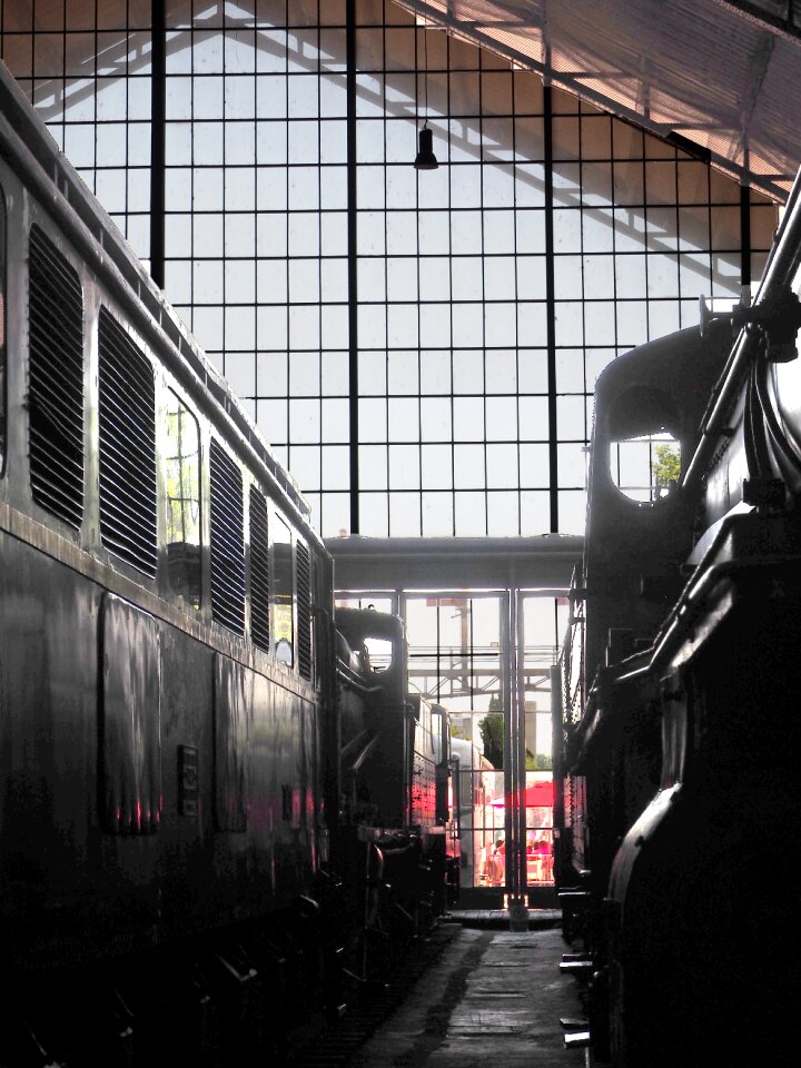 Abandoned wagons stained glass