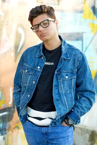 Denim glasses model