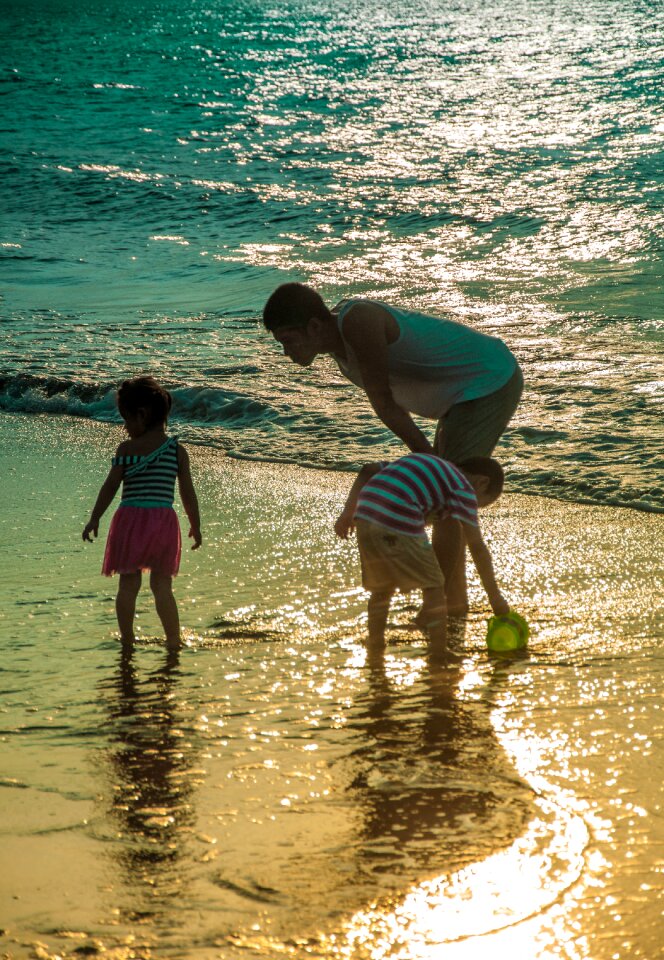 Dad the evening sun happy