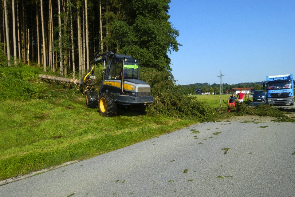 Road locked storm damage