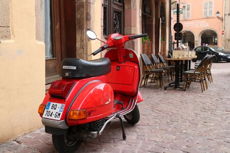 Motorcycle vespa red locomotive