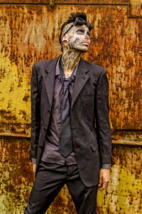 Zombie boy tattooagem male model photo