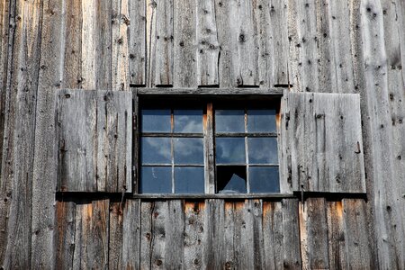 Wooden shutters wood shed ruin photo