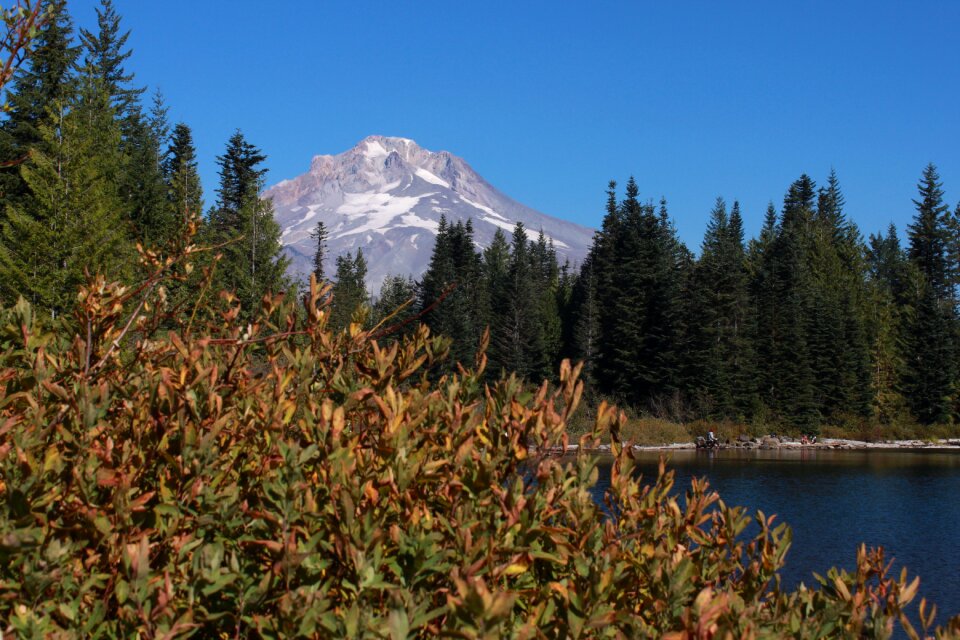 Autumn lake mountains