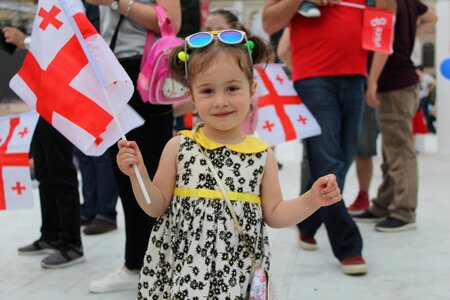 Baby girl georgian flag photo