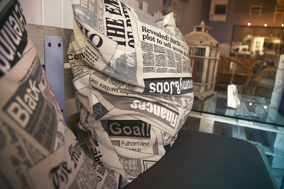 Newspaper style comfortable
