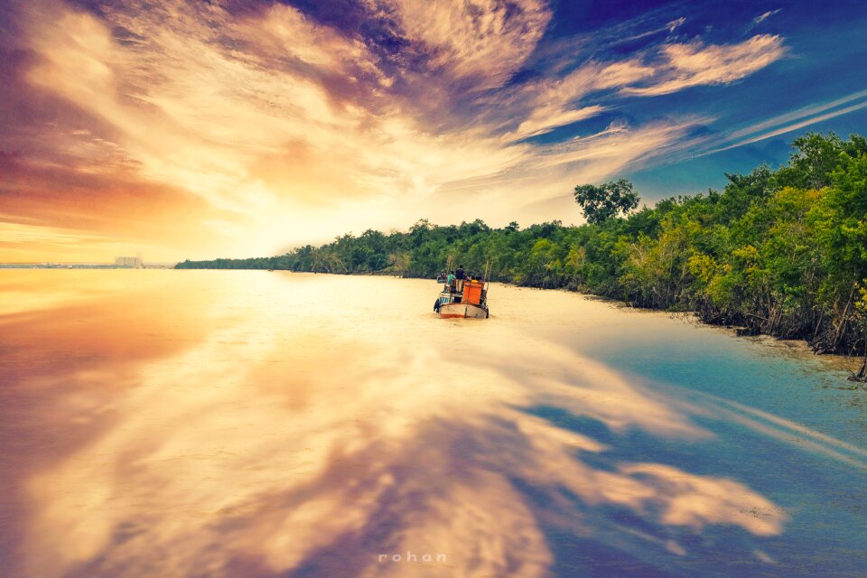 Clouds sunset water photo