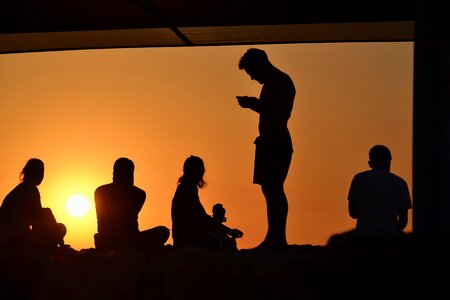 Sunrise silhouette israel photo