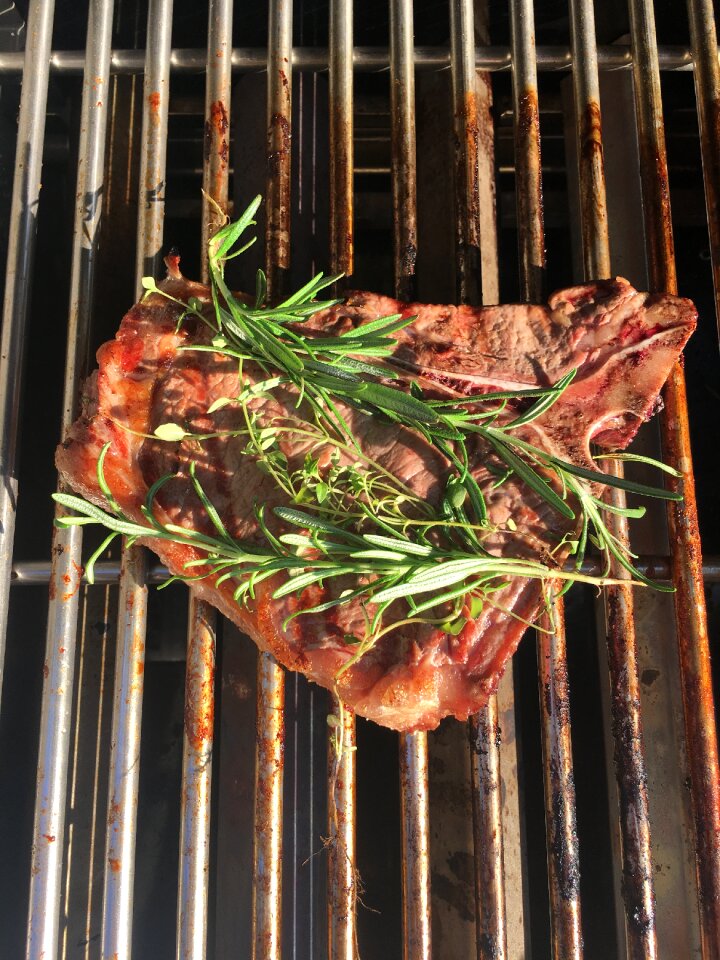 Steak herbs grill