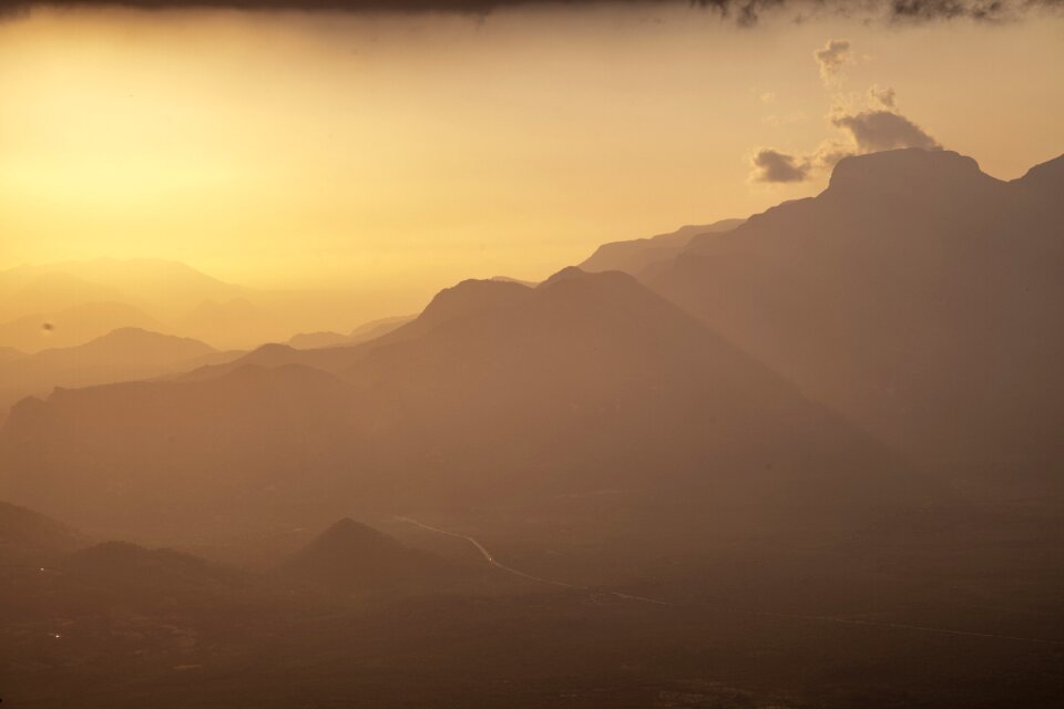 Clouds sol mountains photo