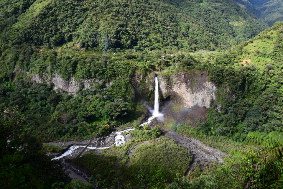 Jungle green waterfall