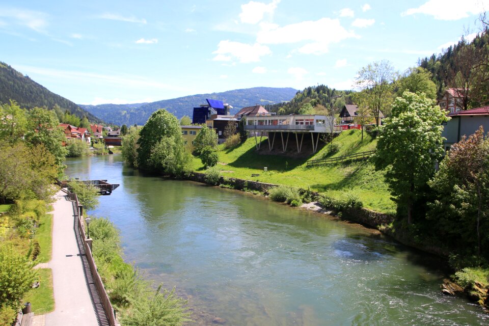 River landscape mountains
