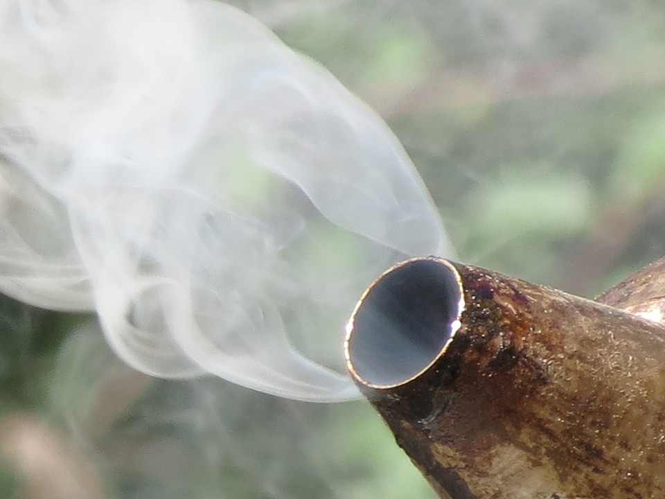 Smoke macro beekeeping smoker
