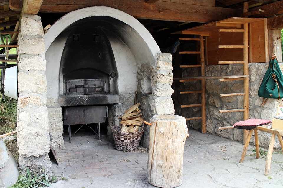 Wood bread oven garden