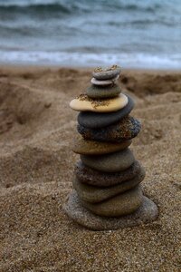 Scenic sea sand stone photo