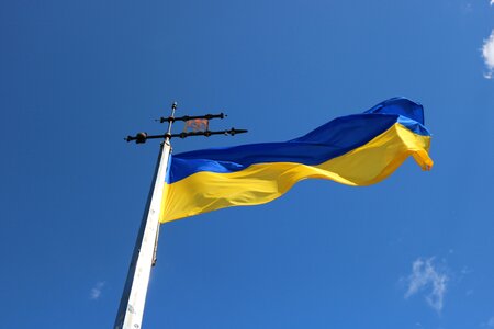 Flag ukraine sky