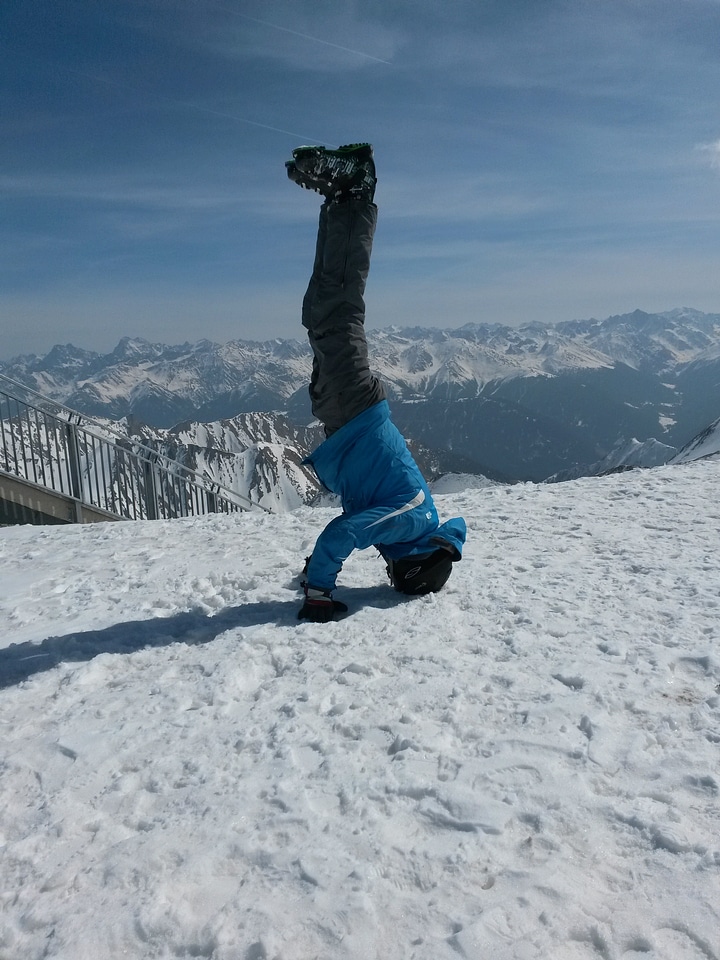 Skiers ski area snow