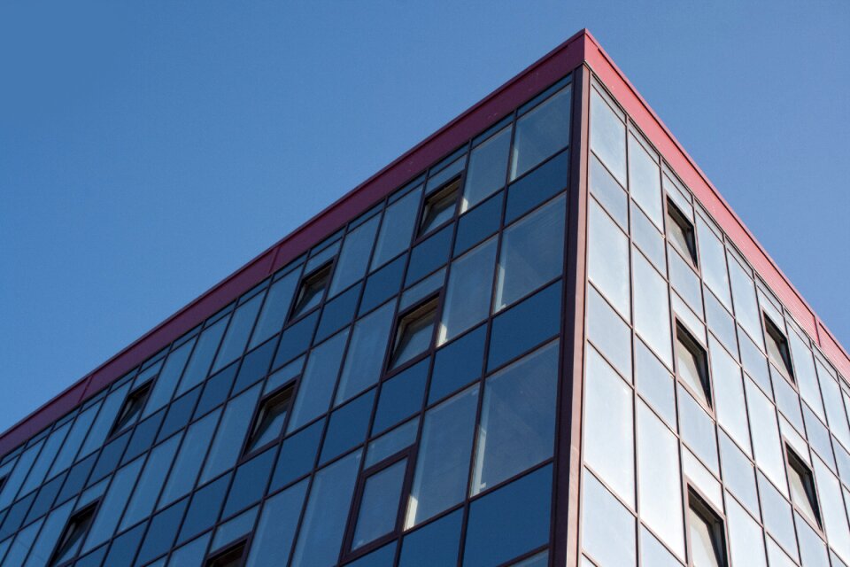 The façade of the window glasses