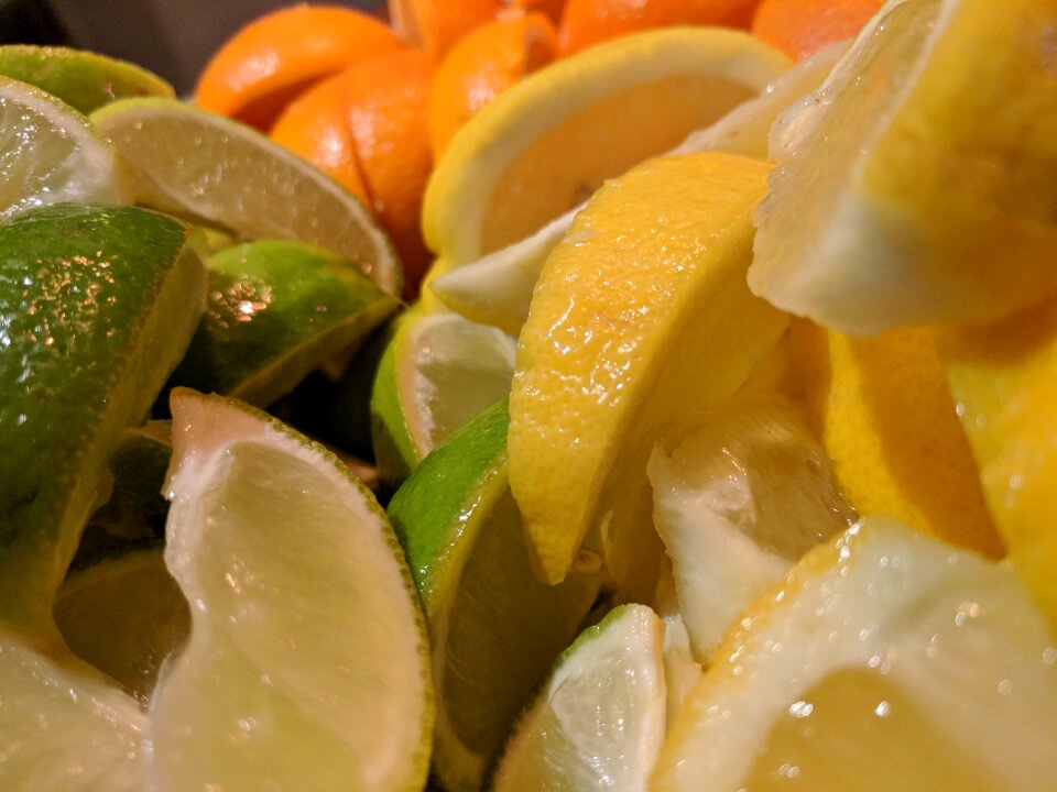 Orange sliced wedges