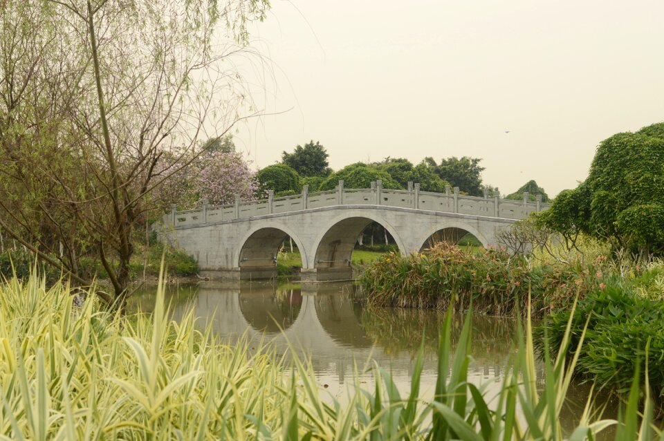 Landscape arch bridges reflection
