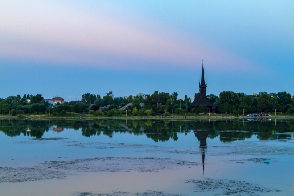 Blue reflection sky