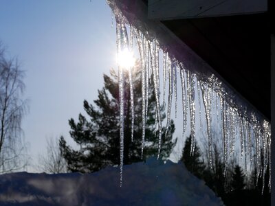 Winter icicle frozen