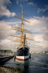 Port baltic sea tall ship photo
