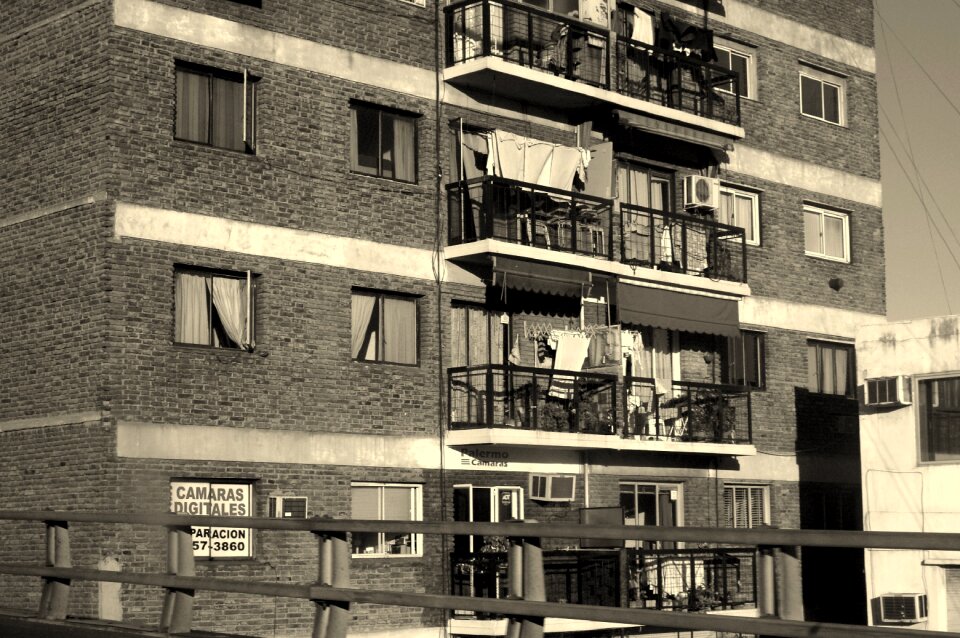 Black white building
