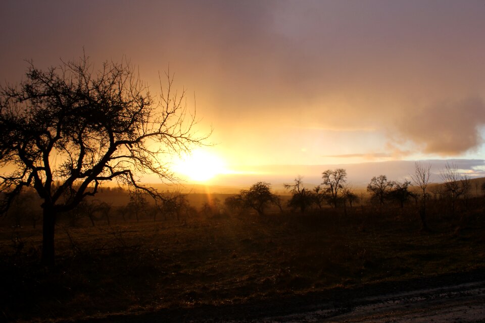 Contrasts rain sunset