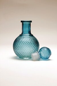 Blue water glass photo