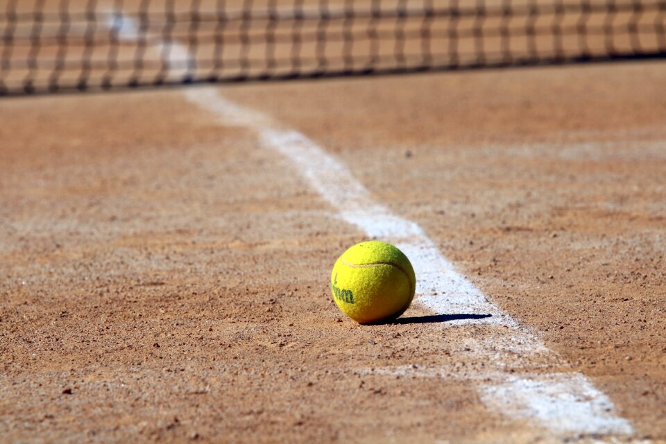 Exercise ball a tennis ball