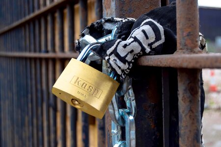 Metal fence closed photo