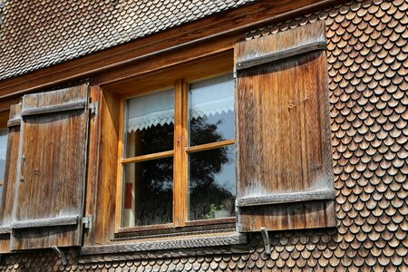 Wooden shutters wood shingles woodhouse photo