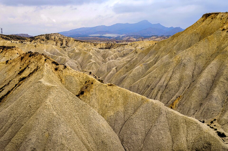Rolling mountains barren land landscape