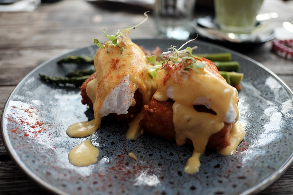 Poached eggs hearty