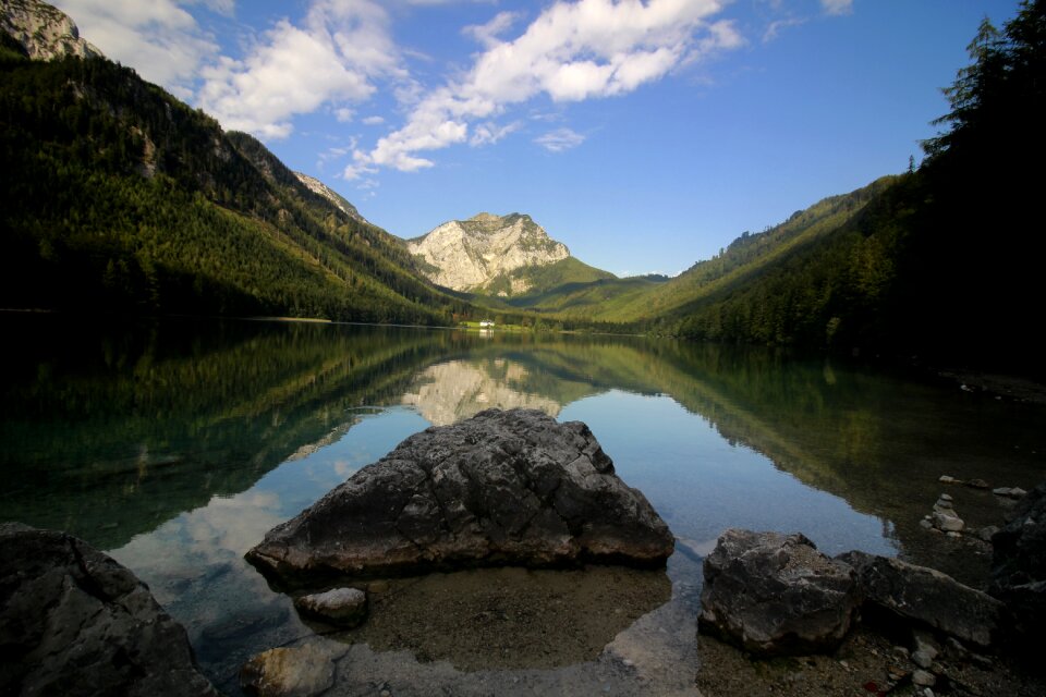 Hiking landscape lake