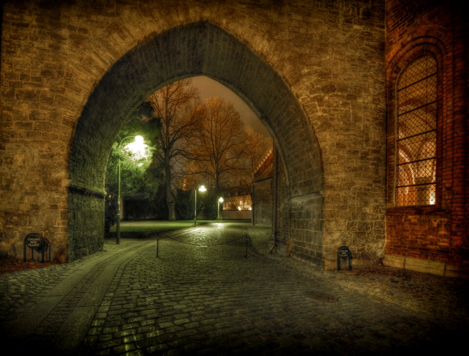 Architecture brick evening