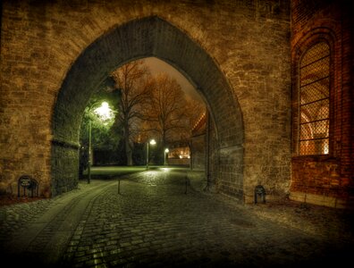 Architecture brick evening
