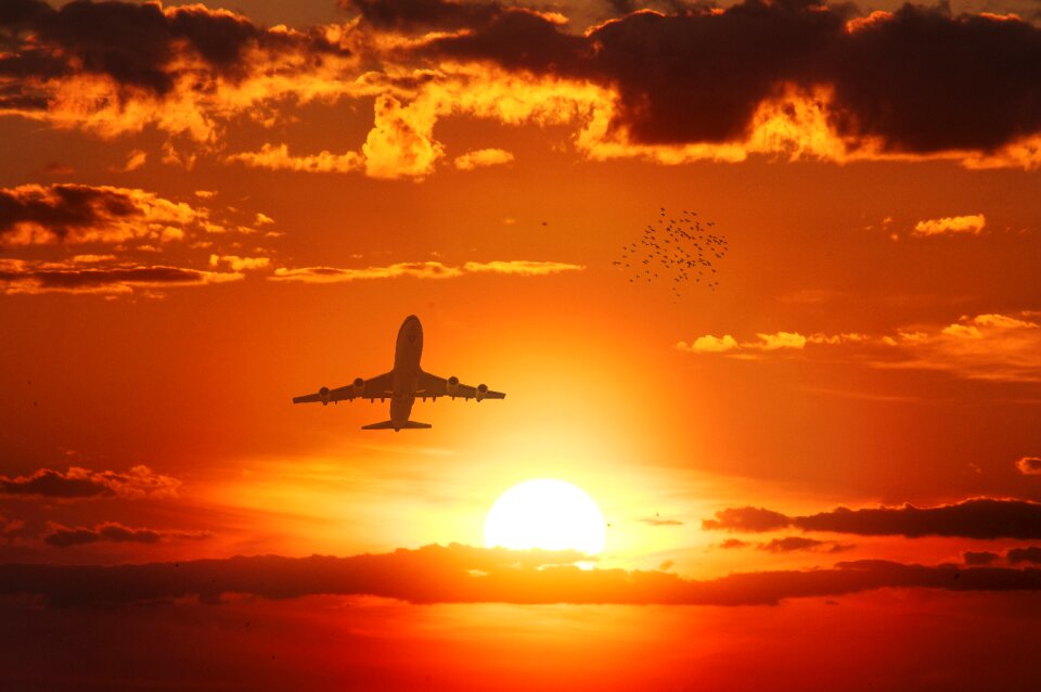 Sky evening aircraft