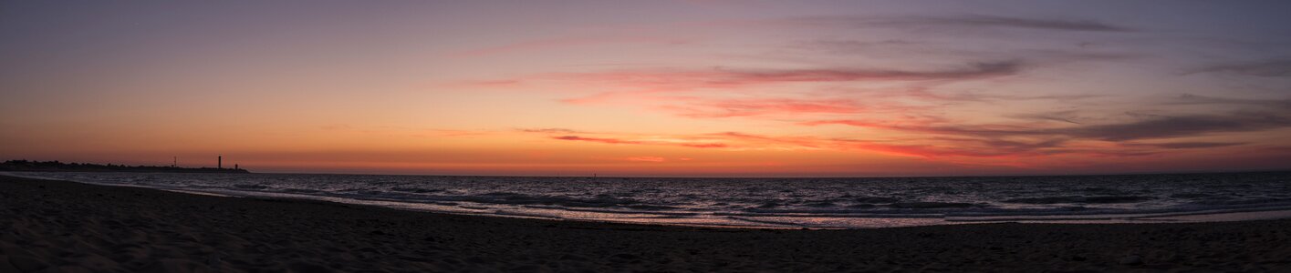 Sunset sea sand photo