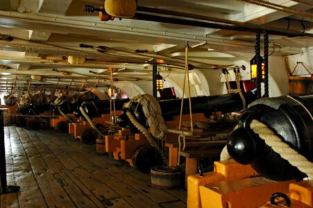 Historic dockyard hms victory on the lower gun deck
