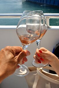 Sparkling wine wine glasses photo
