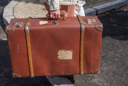 Leather vintage luggage photo
